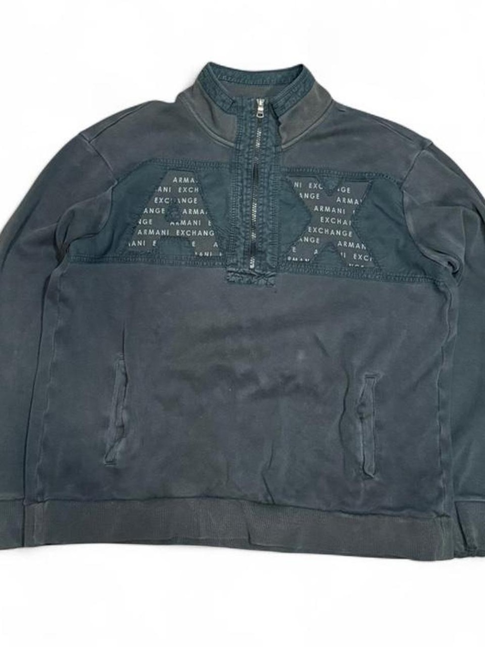 Y2K Armani Exchange Logo Quarter Zip Hoodie